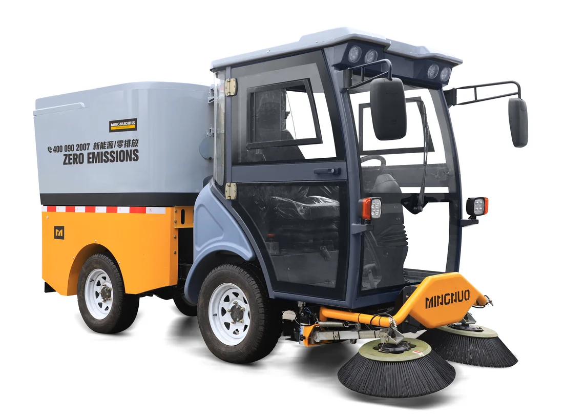 Electric vacuum road sweeper