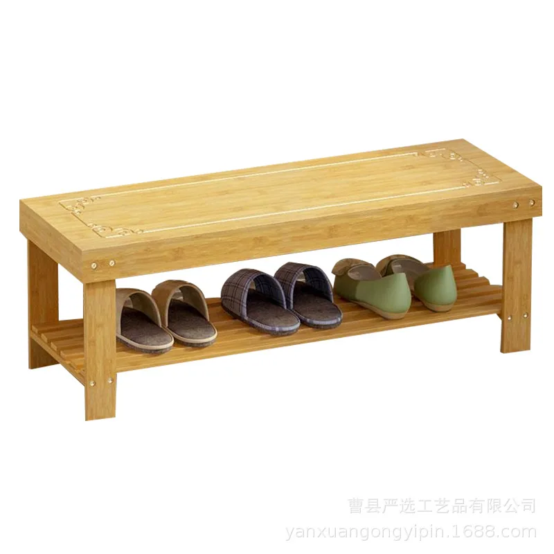 Modern Simple Design Shoe Rack Bench Bamboo Entryway Hallway Shoe Racks With Seat For Bedroom