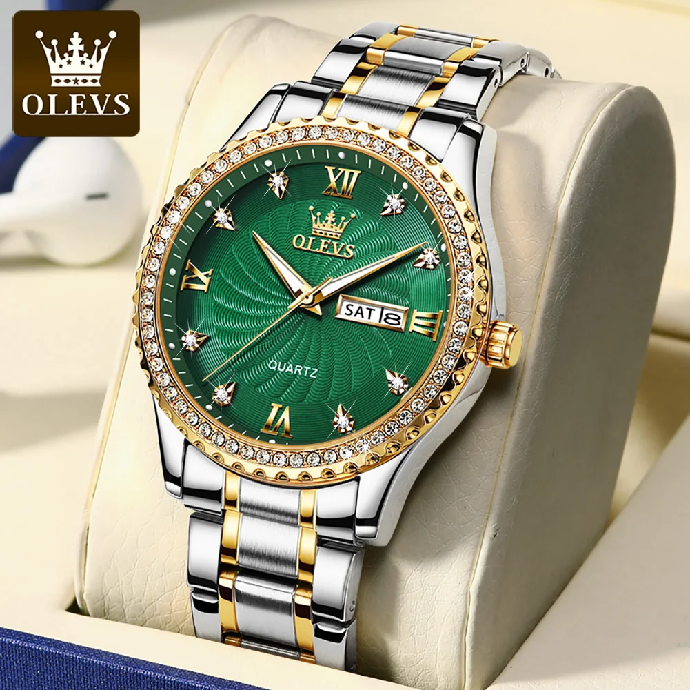 OLEVS 5565 elegance shenzhen men timepiece excel Stainless steel band water proof week display storage business watch company
