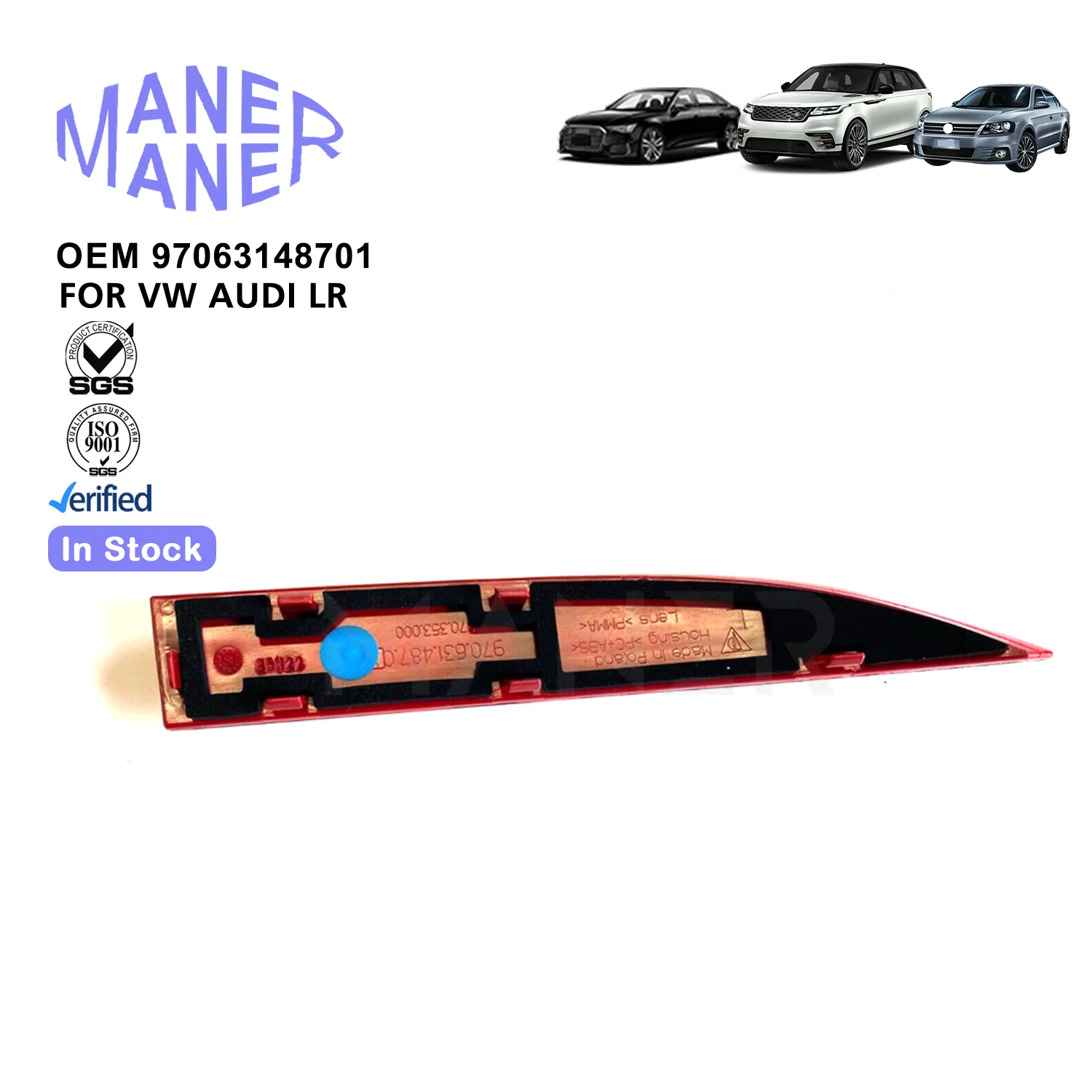 MANER Auto engine System 97063148701 high quality Rear Bumper Reflector for Porsche Panamera 970 2010-2016