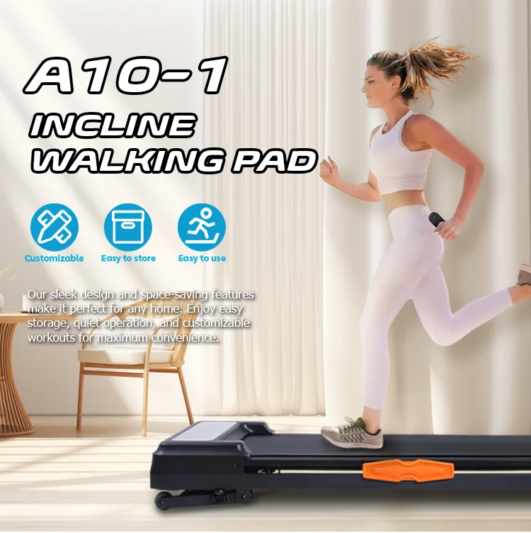 Auto 3 level incline walking pad under desk treadmill price with wireless remote control