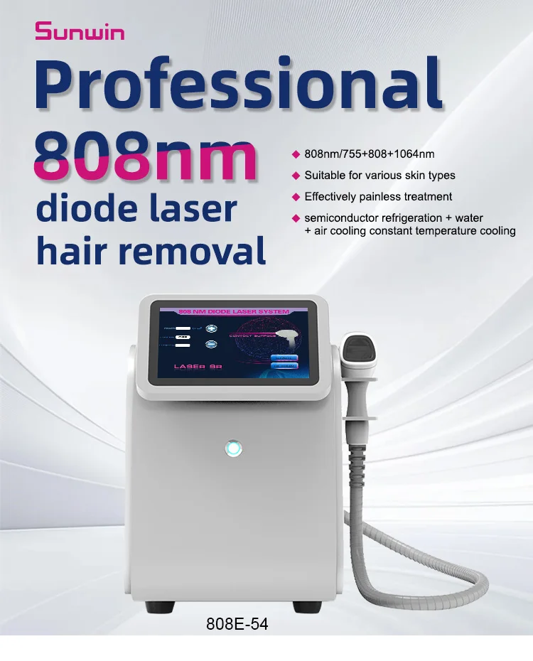 Portable diode laser Ice laser Machine For Hair Removal Machine 50 Million Shots 808nm/755+808+1064nm for Beauty Salon Center