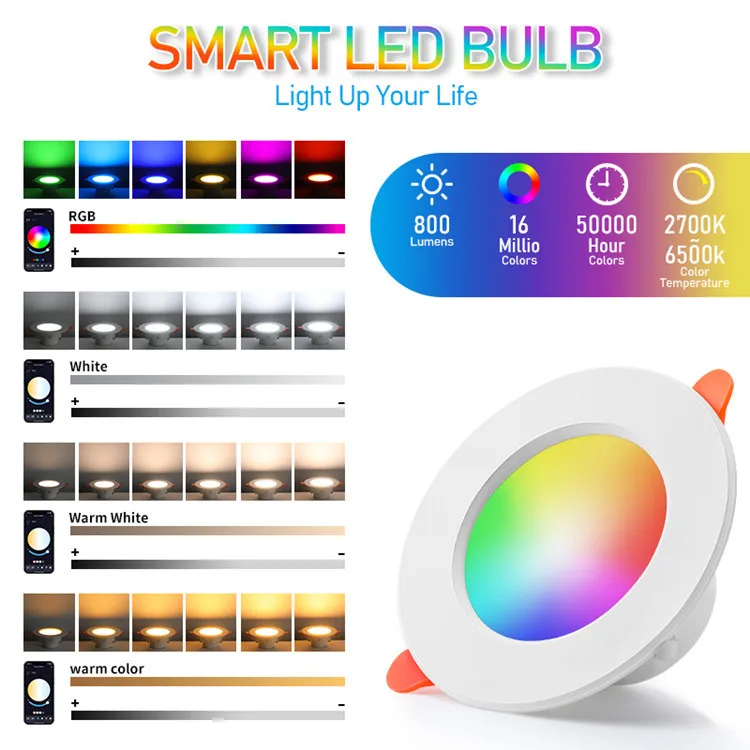 Graffiti Bluetooth Intelligent Downlight Full Color Dimming Alexa Voice APP Control Graffiti Downlight