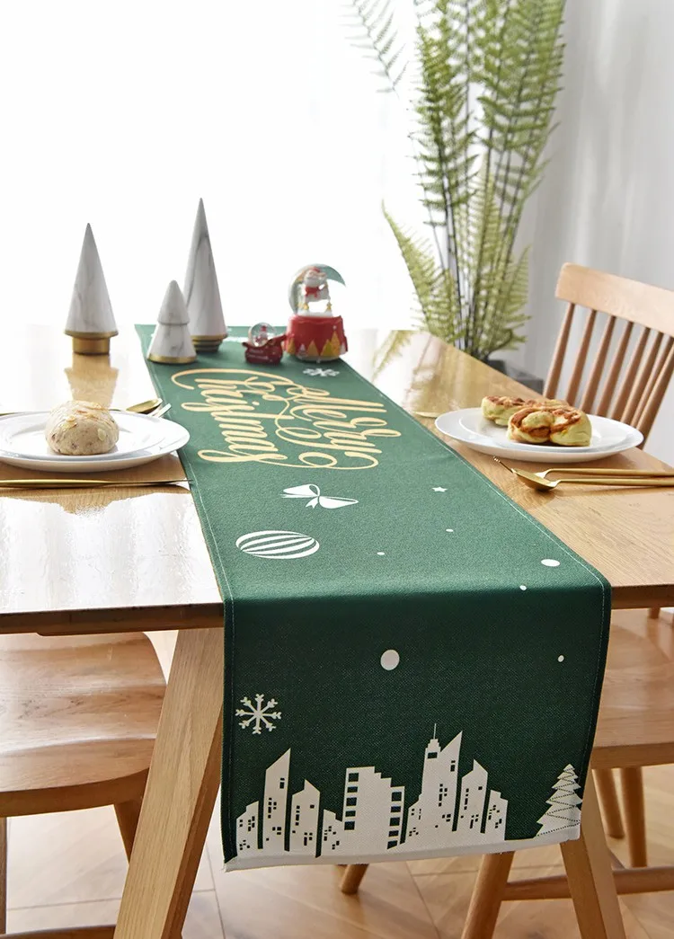 Wholesale Christmas Table Runner Decorative Home Dining Printed for Rectangle