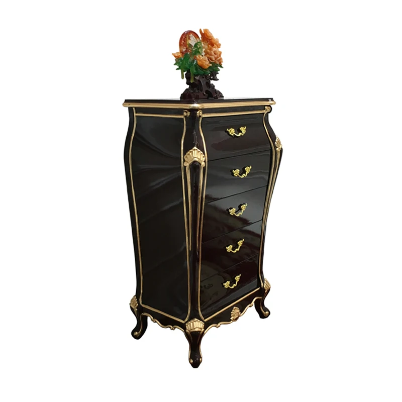 MO LAN European Chest of drawers combination Solid wood locker storage drawer Fighting cabinet wine red paint living room decora