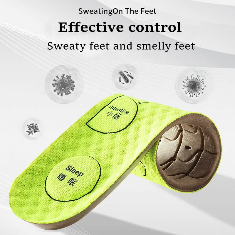 New Support Massage Insoles Acupoint massage Soft Mesh Deodorant Running Insoles Orthopedic Insoles For Feet