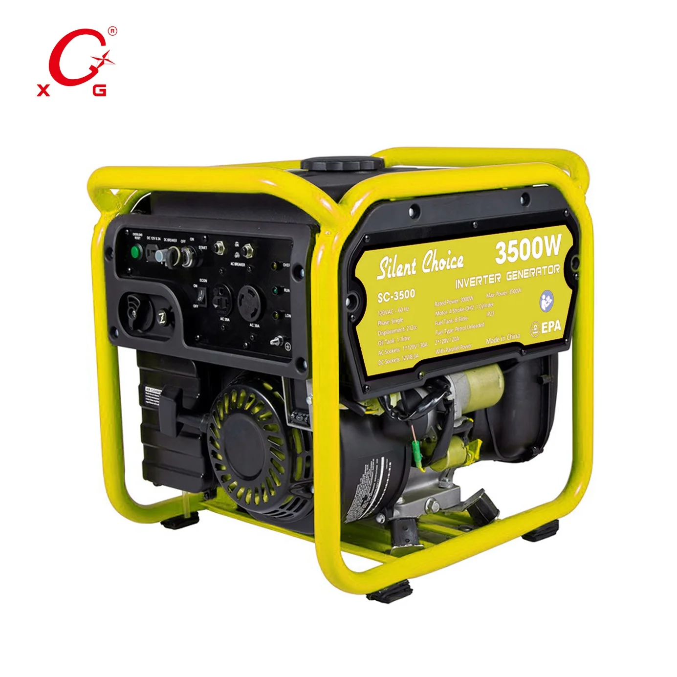 Outdoor Silent 4.3kVA All Copper Generator Open Frame Recoil Start Inverter Generator 3.5kW Digital Petrol Portable Generator