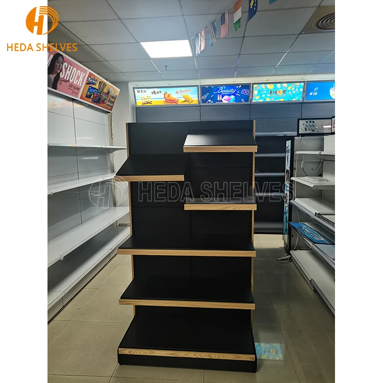 Cheap Price Grocery Store Display Racks Supermarket Shelf Wooden Gondola Shelving Wall Shelves for Retail Store