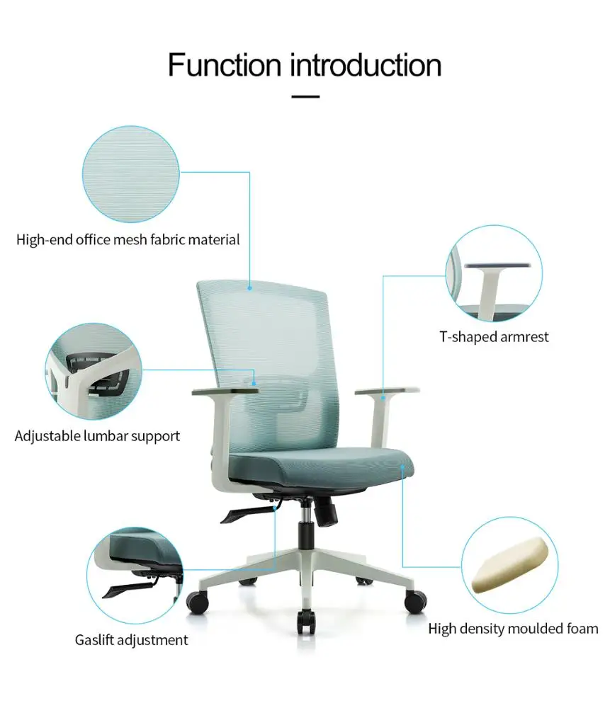 Latest best colorful back adjustable lumbar support manager modern office chair seat in white plastic