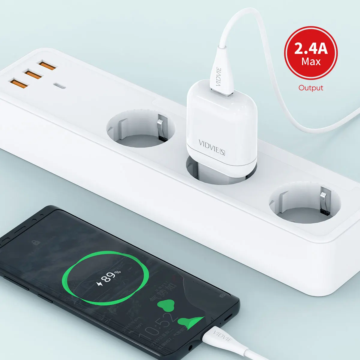 
VIDVIE Newest 5V 2.4A Quick EU Charger Mobile Phone QC2.0 USB Wall Adapter Promotional Suit 