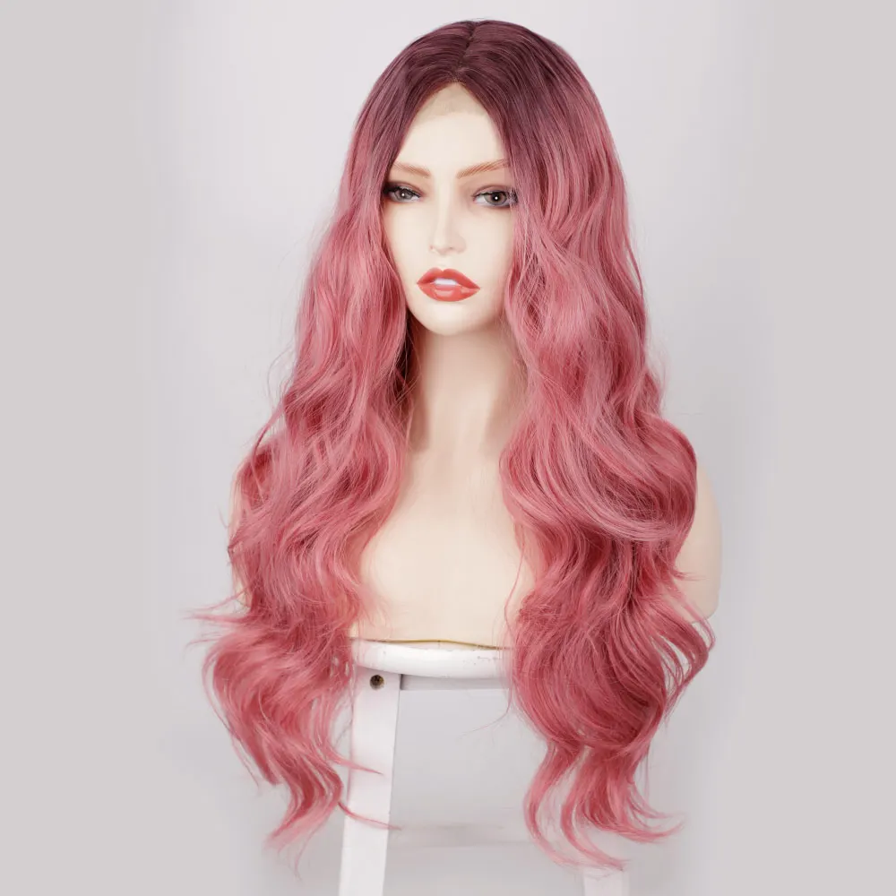 
Synthetic 26inches Explosion style wig European and American ladies fashion big wave long curly hair cosplay wig Real hair 