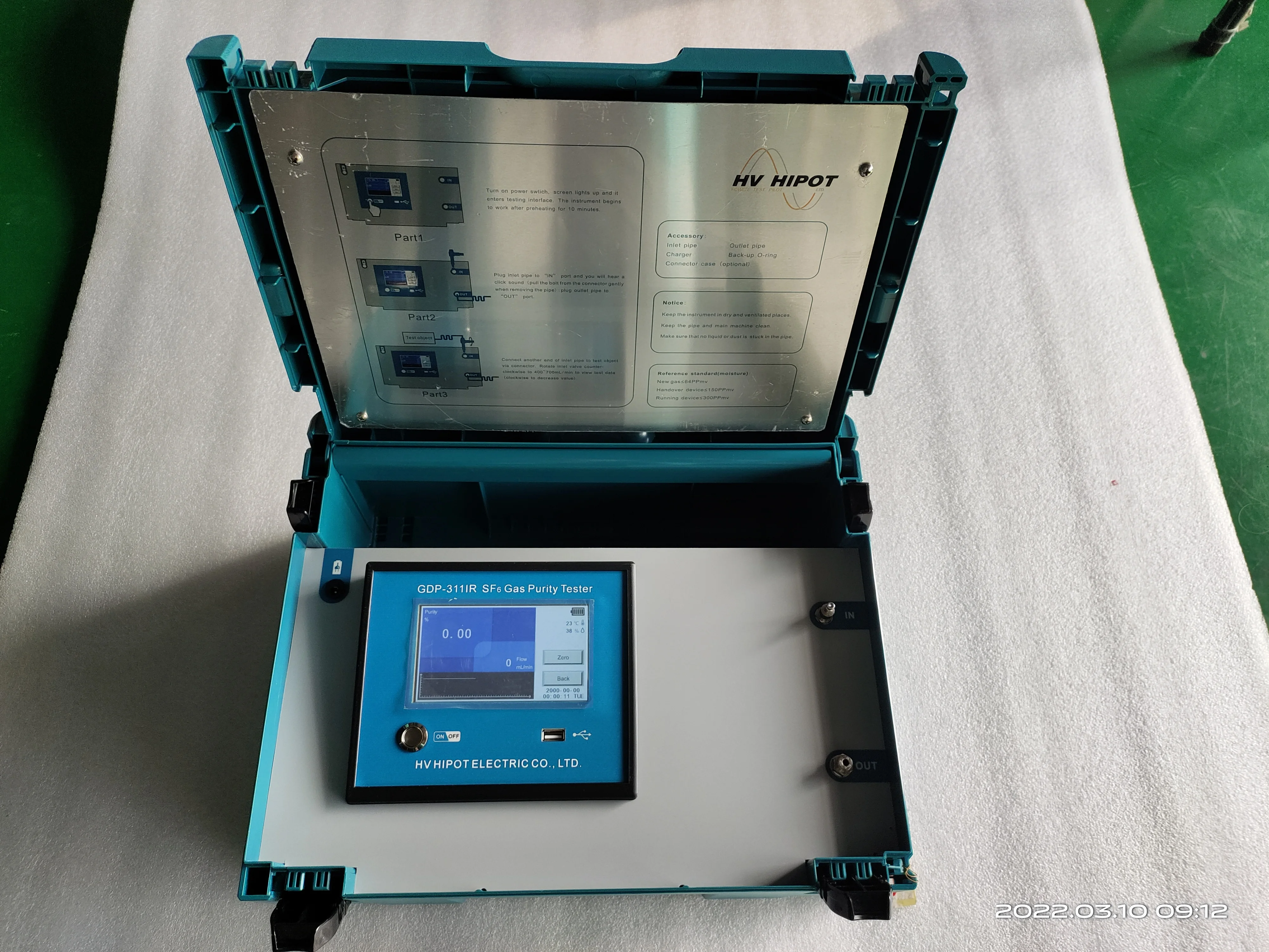HVHIPOT GDP-311IR SF6 Gas Purity Tester (IR Method) Portable Gas Purity Analyzer