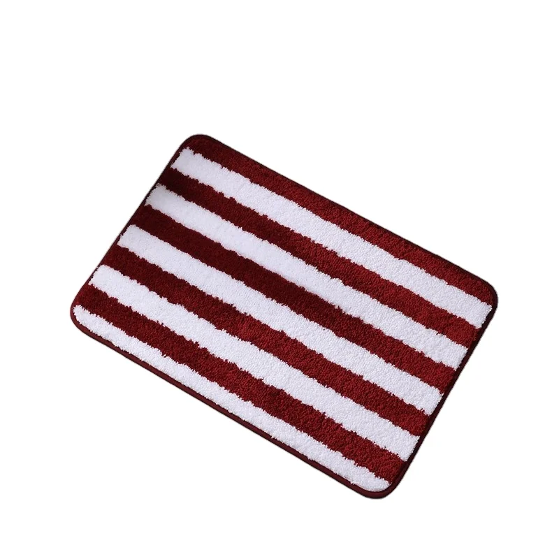 New Arrival Plush estera door entrance Floor carpet mat rugs polyester TPR bathroom Designer stripe area rug