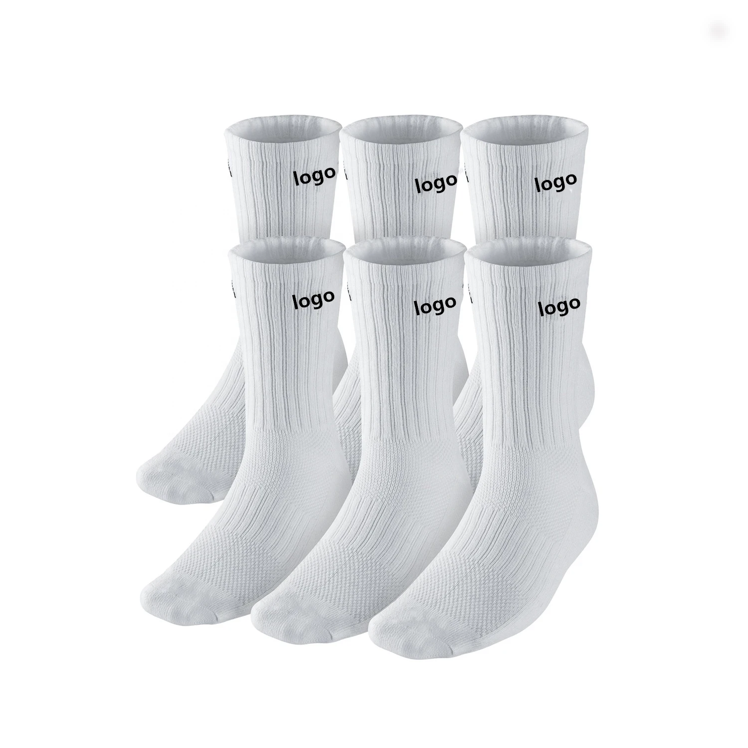 Kids men running basketball golf sneaker long custom logo crew sports socks with brand embroidered