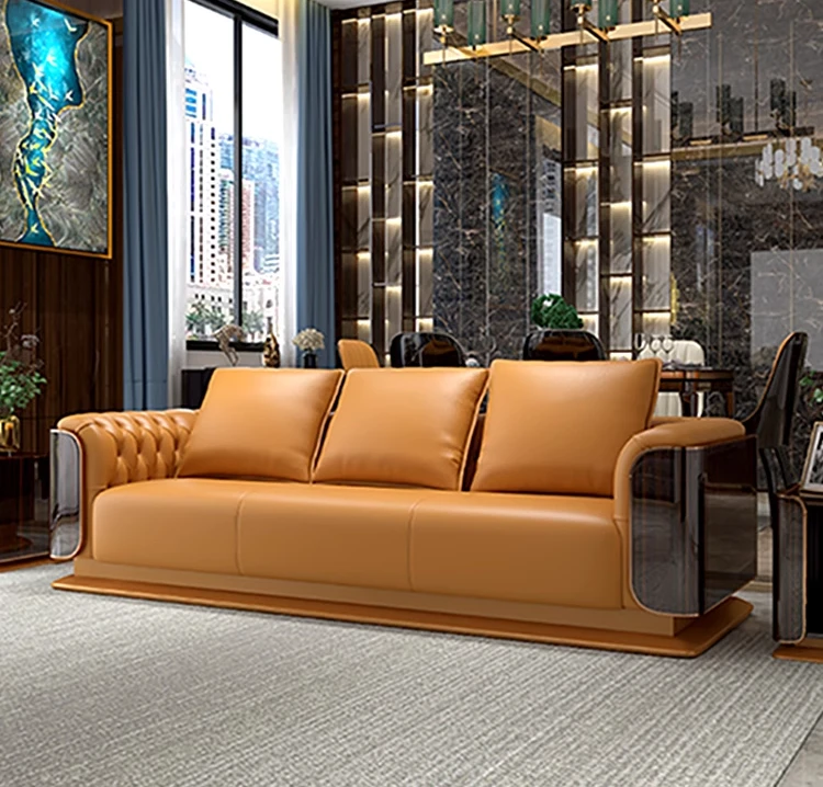 Luxury Living Room Sofa Set with Armrest Italian Style