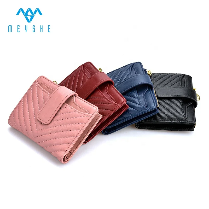 Factory price high quality soft genuine leather smart pocket rfid wallet for women