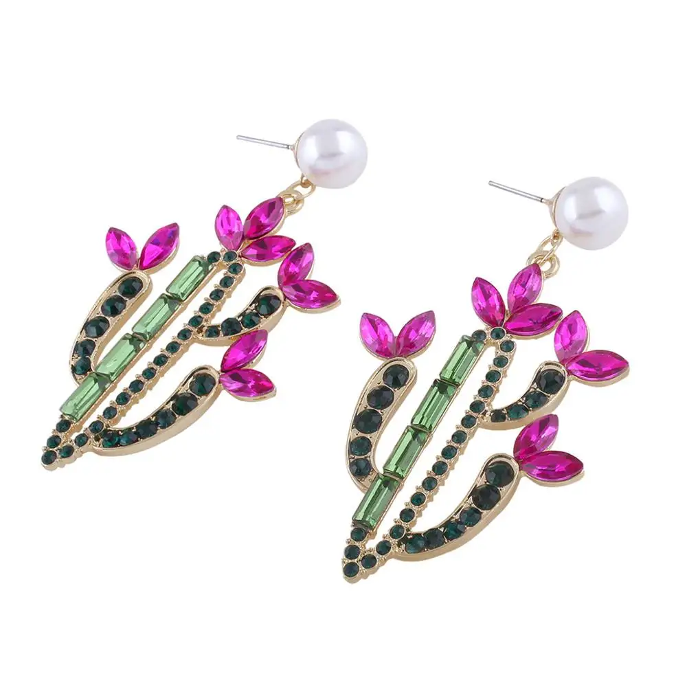2020 Fashion Elegant Trendy Cactus Shape Leaf Drop Earrings For Women Girl
