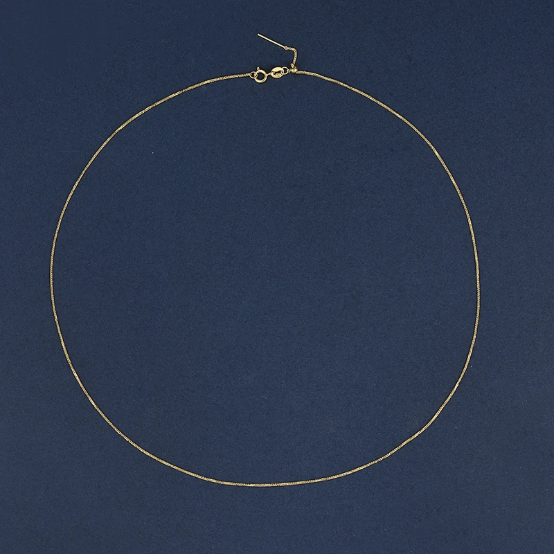 18K Gold Universal Chopin Needle Adjustable Necklace Water Ripple Clavicle Chain Pendant All-match Female Prime Au750 Chains