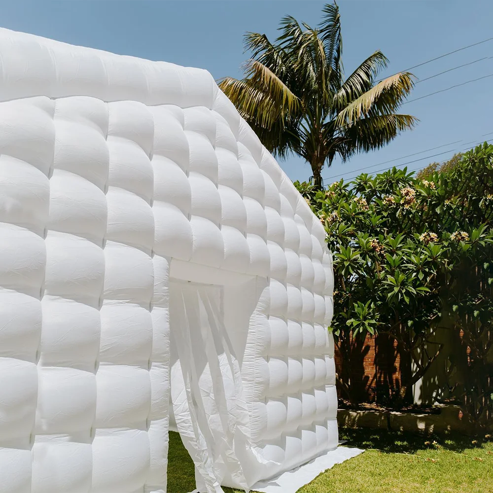 custom outdoor event square tent led light up inflatable party nightclub 8 x 8 big inflatable nightclub for 100 people