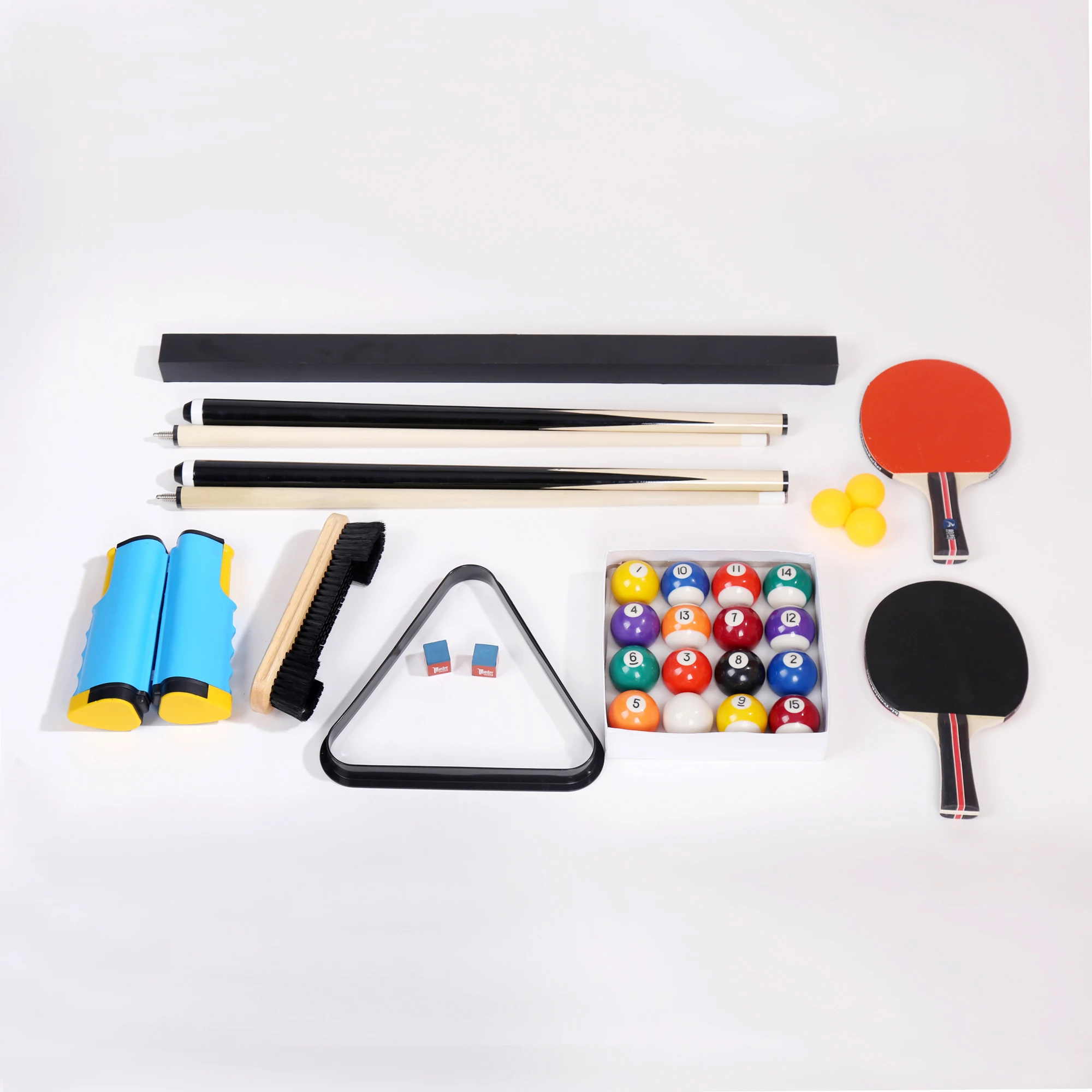 2024 Modern 4-in-1 Multifunctional Snooker & Billiard Table with Mini Pool Solid Wood Legs and Slate Cushion for Home Use