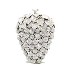 New Style Purple Grape Luxury Crystal Bags Women Banquet Purse Ladies Evening Bags Diamond Clutch Bags Wristlets Handbags