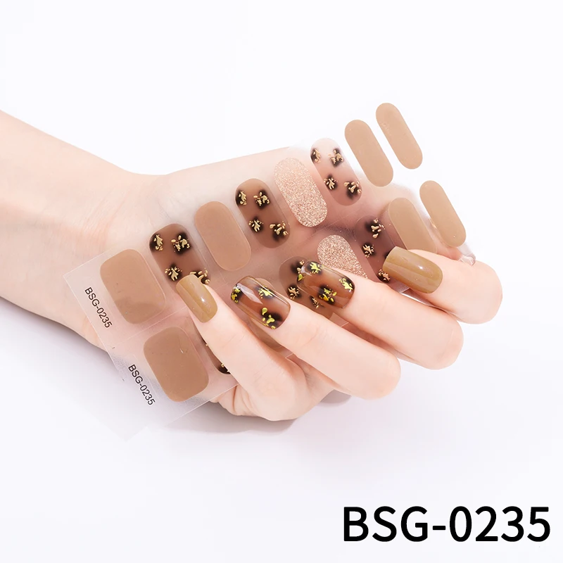 Factory supplier nail sticker custom Full Nail Polish gel nail polish sticker wraps