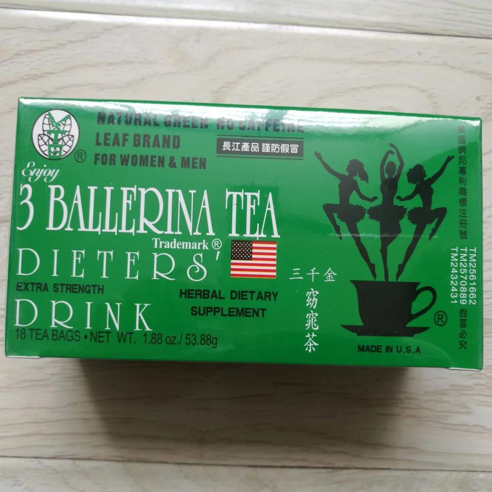 100% Naturally Herbs Caffeine Free 3 Ballerina Tea for Beauty Slim Smooth Skin