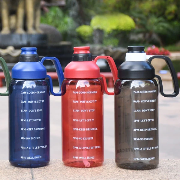 64 OZ Water Bottle with Straw Motivational Half Gallon Water Bottles with Times to Drink BPA Free 2L Sports Large Water Bottle