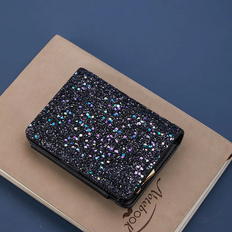 Ladies New Fashion Womens Purse Short Wallets Leather Multi Stars PU Wallet Casual Coin Short Wallet for Woman Polyester Pink