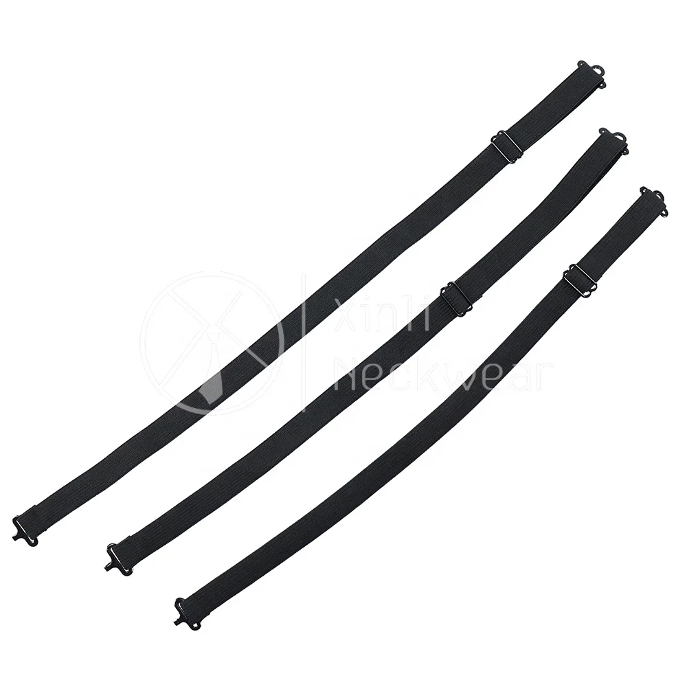 Pre Made Fasten Polyester Black Bow Tie Elastic Belt Bands Accessories Cheap Quality Elastic Adjustable Bowtie Straps