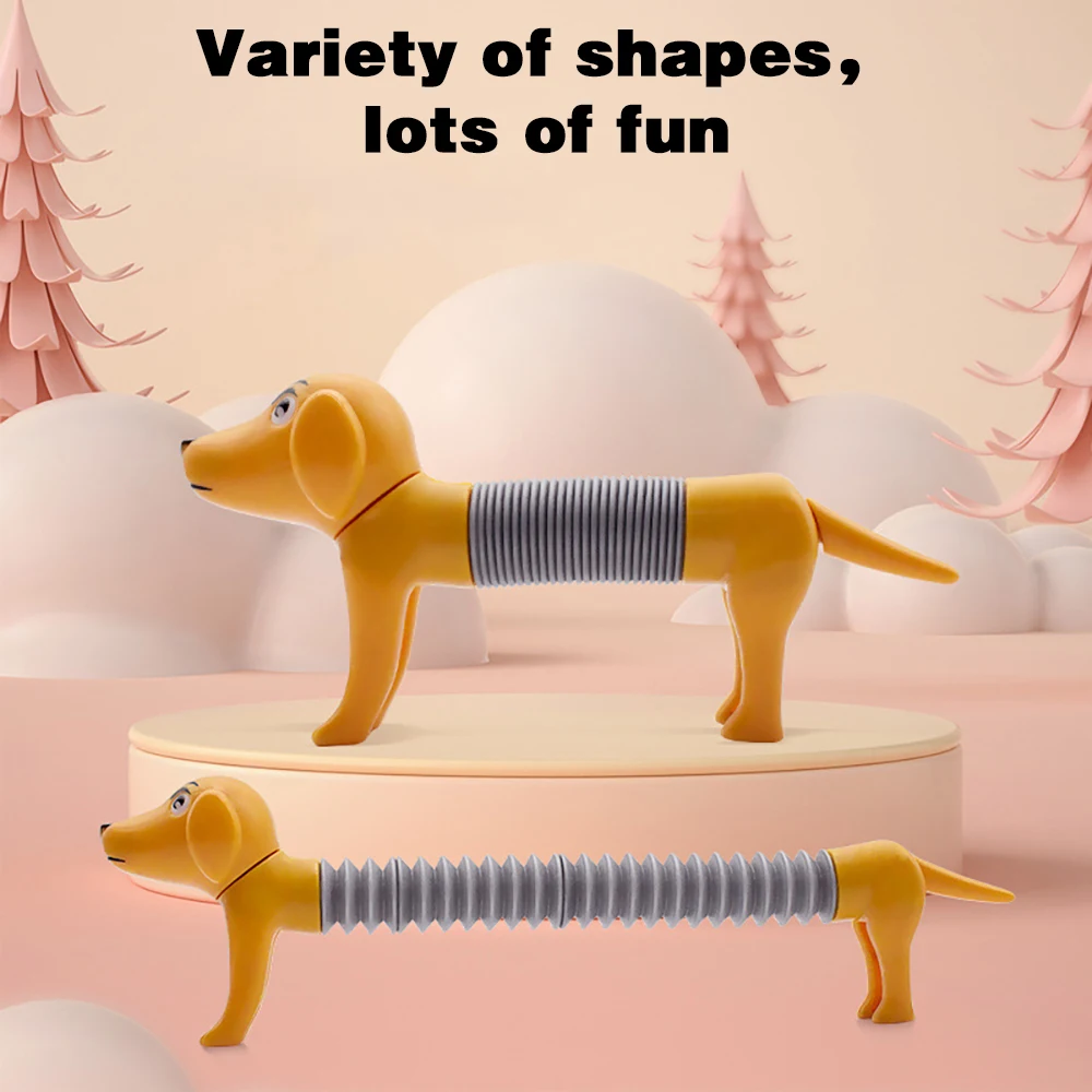 Creative Stretchable Spring Tube Variable Telescopic Decompression Toy DIY Plastic Animal Child Leisure Toys Desktop Ornaments