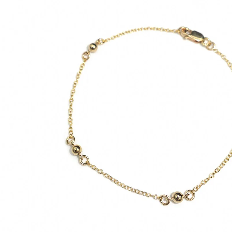 Gemnel Quatro Circle Ball Gold Plated 925 Sterling Silver Chain Bracelet For Women