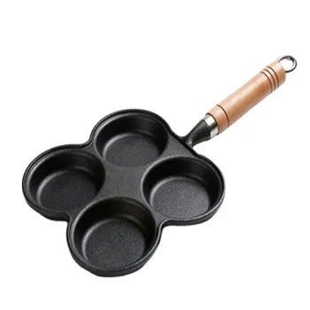 Factory Sell Direct Square Shape 4 cups iron cast non stick  frying pan