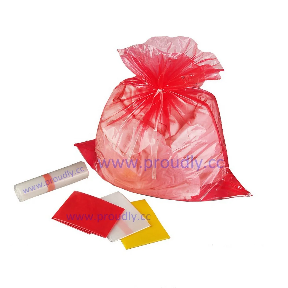 PVA hot & cold hospital water soluble laundry Bag with Adhesive Strip