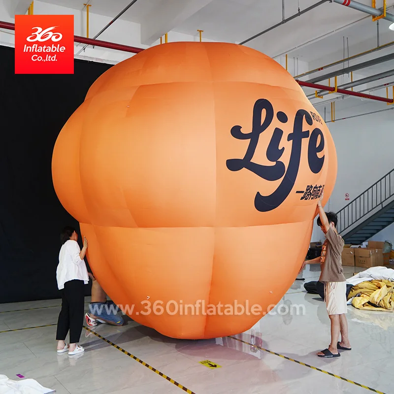 Advertising giant pink inflatable cartoon characters ground balloons with custom logo printed for display