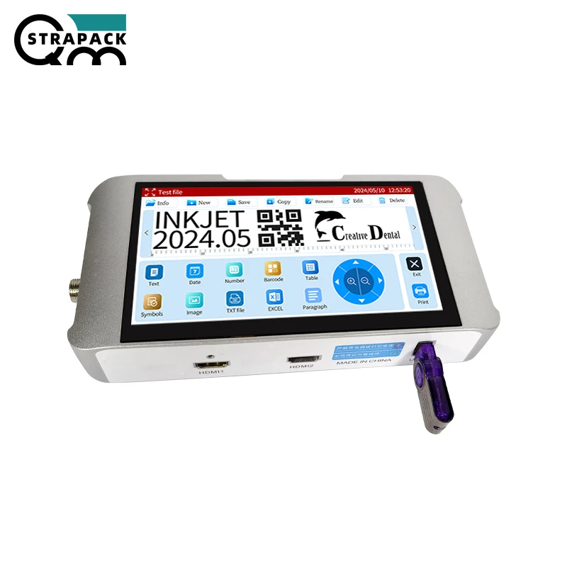 QMSTRAPACK Easy Inkjet coder machine production date marking printer online inkjet coding machine