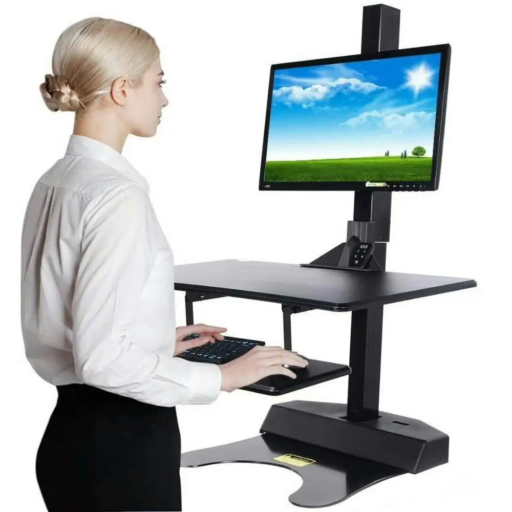 Electric Height Adjustable Sit Standing Desk Converter Desktop