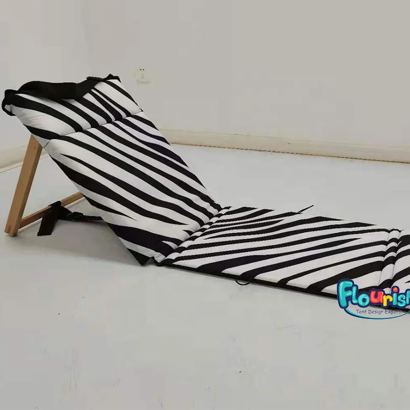 Blue Portable Folding Beach Mat Chair Adjustable Lounge Chair