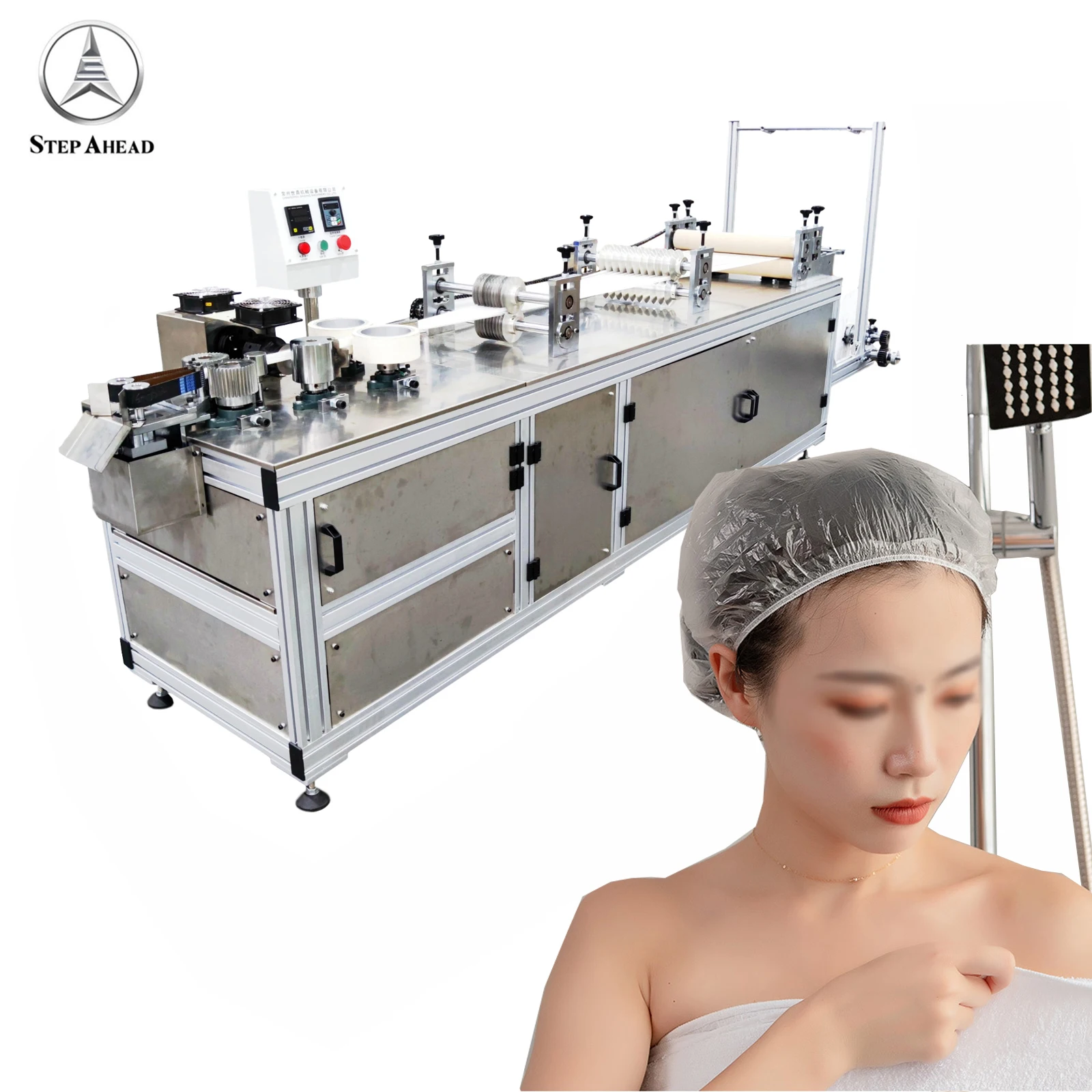 igh Quality Automatic Disposable Workshop Head Cover Bouffant Strip Cap Making Machine