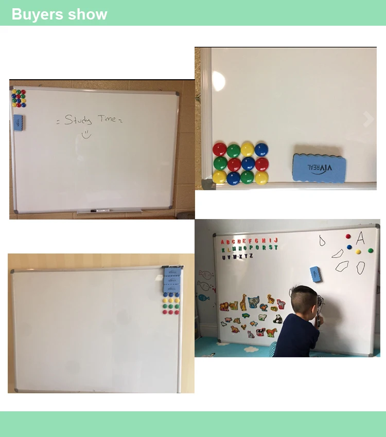 Custom size aluminum frame write green board wall hanging chalkboard for office home