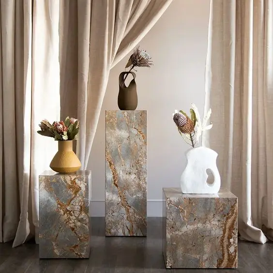 Новейший натуральный мраморный камень Plinth, домашняя мебель, журнальный столик, боковой столик