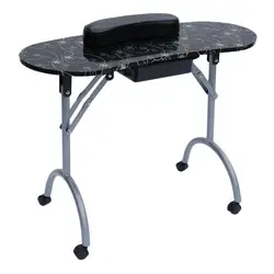 Beauty Salon Professional Manicure Table Cheap Modern Portable Folding Nail Spa Black White Manicure Table