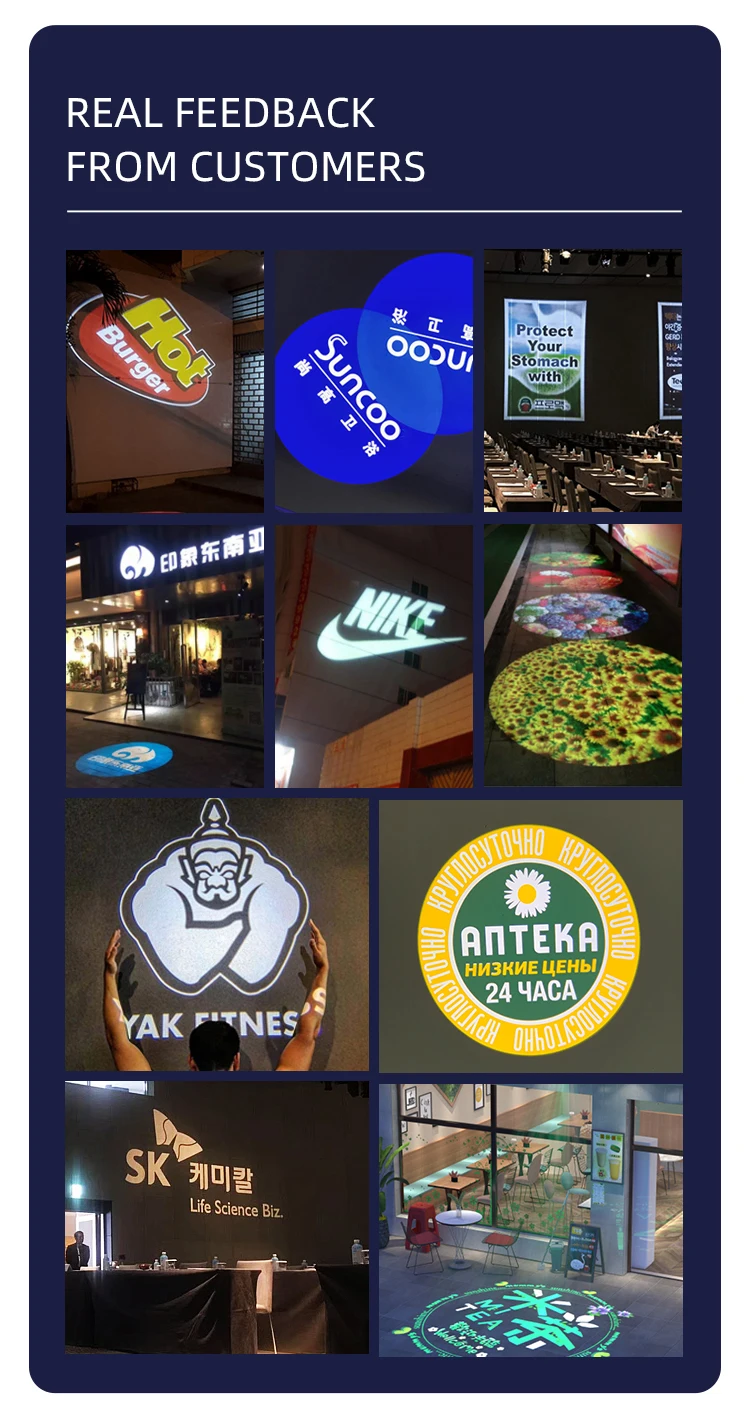 TNT Custom Image Indoor HD Advertising Projection Lamp Rotation Gobo Projector 40w Logo Light