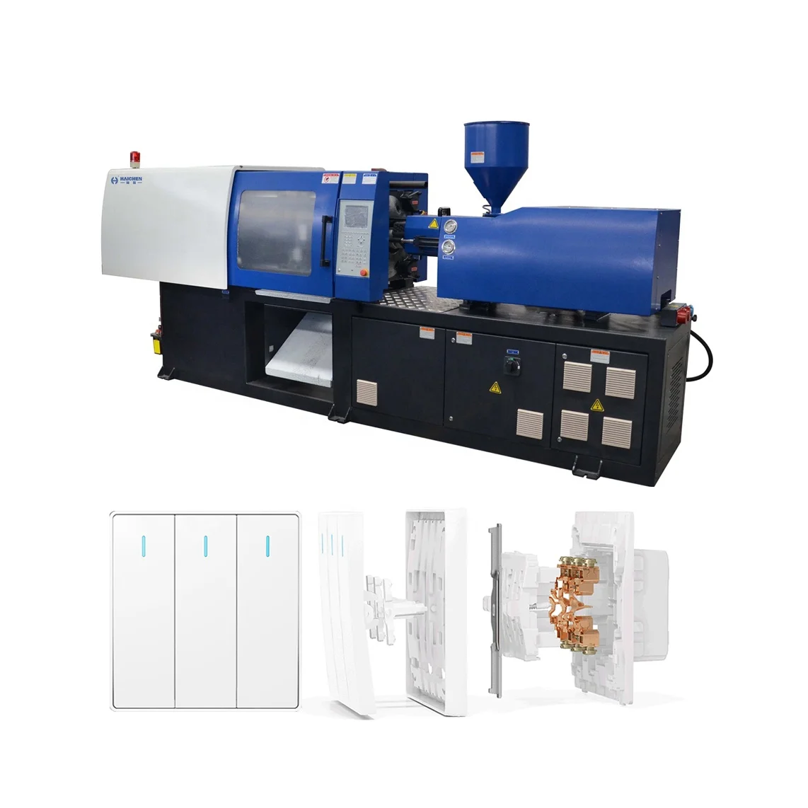 140 Ton Haichen Servo Motor Plastic Wall Switch Panel Making Injection Molding Machine