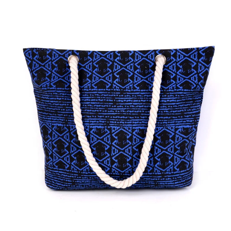 Classic style women canvas boho beach bags tote bag