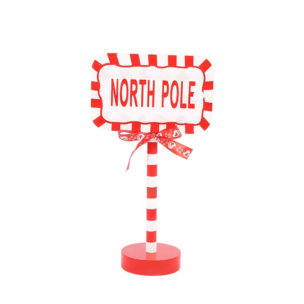 Santa Stop Here Sign Battery Operated Desktop Led Christmas Decorative Light for Xmas Ornaments