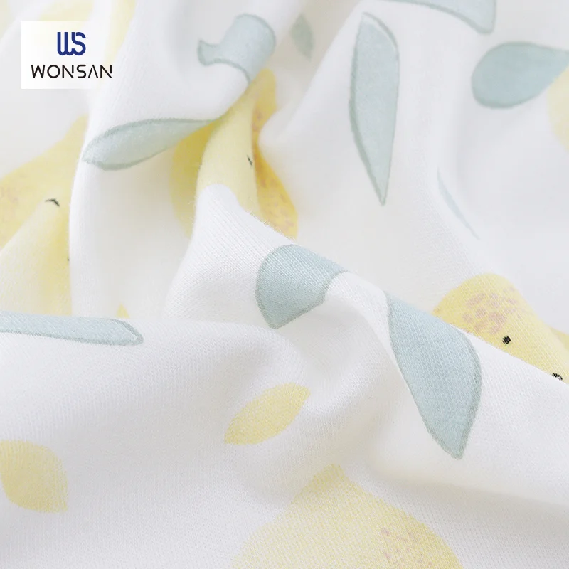 1MOQ Stock 100%Cotton For Baby T-shirt Clothing Material Double Sided Children Fruit Printed Interlock Fabric Tissu Customizable