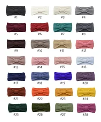 Lady Boho Bandeau Headbands Wide Knot Hair Band Elastic Turban Winter Fashion Crochet Knitted Wide Bow Turban Hairbands 8230162