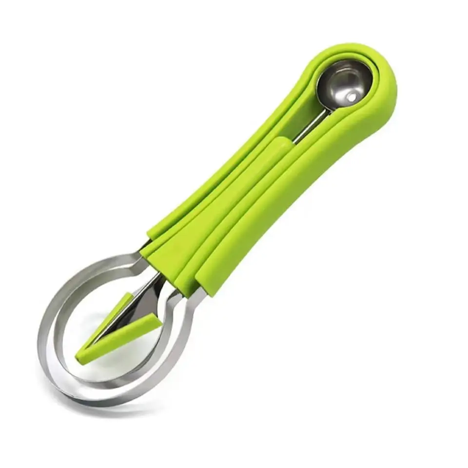 Hot Selling Multifunctional 3 in 1 Melon and Fruit Cutter Melon Baller Spoon Carving Knife Set