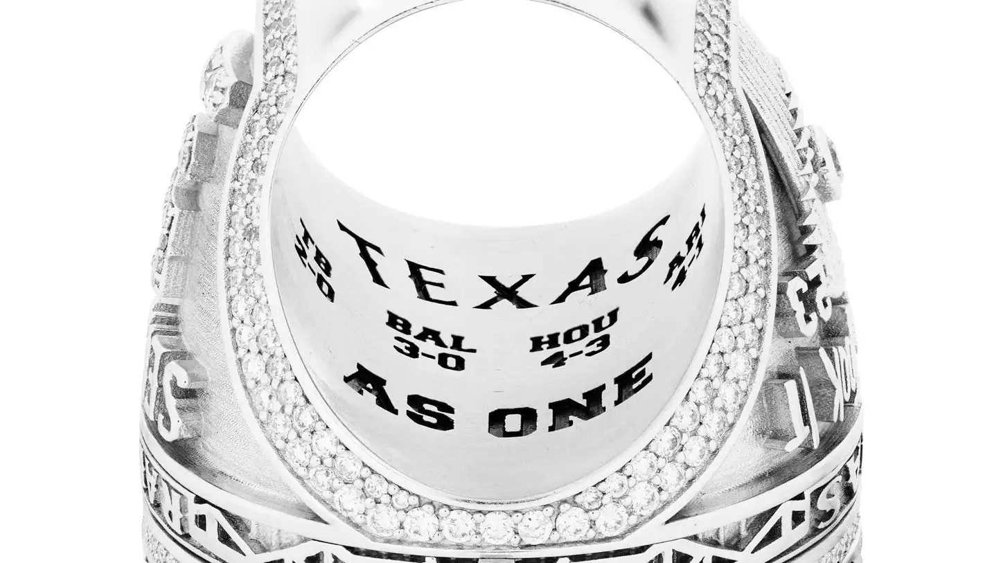 2023 Texas Rangers #5 SEAGER Baseball Champions Ring Eva Foam Fan Chain